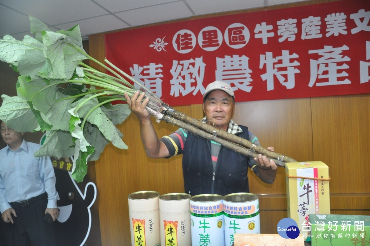 黃榮昌展示A級牛蒡。