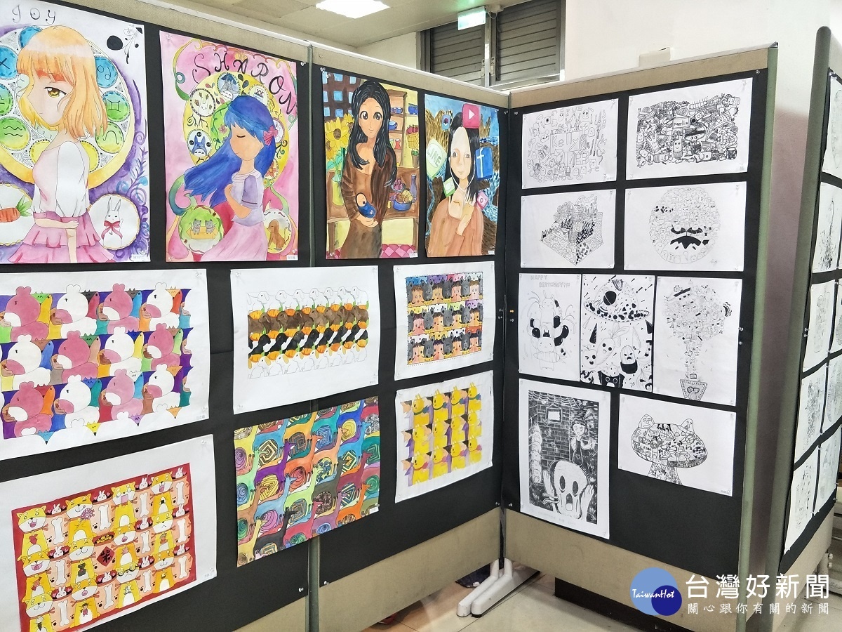 忠孝國小美術班畢業美展。圖/記者鄧富珍攝