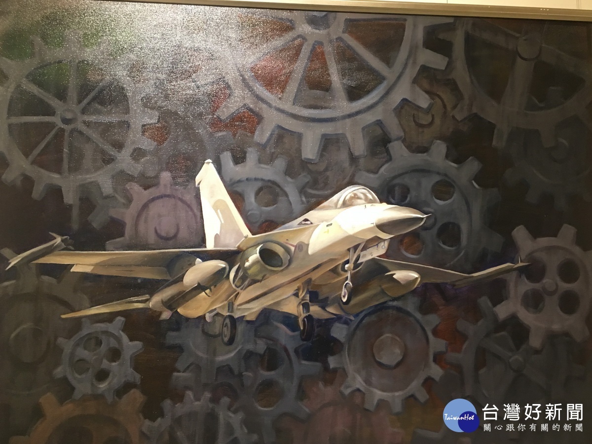 西畫項金像獎的缺一不可作品令人震撼。(記者扶小萍攝)