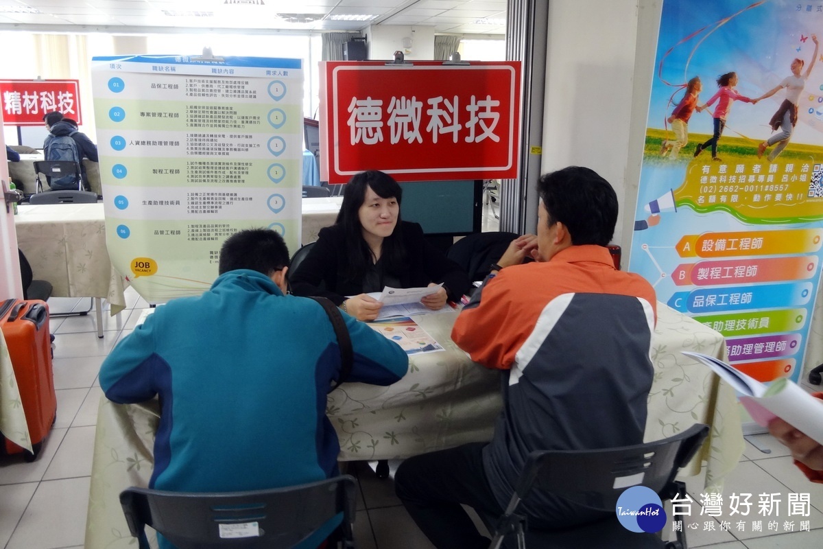 中壢就業中心舉辦大型徵才活動,釋出2,218個職缺媒合率達84%。