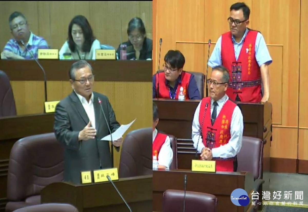 林正峰議員要求訂定山坡地管理自治法規,建議原民局將棒球列為原住民重點運動推廣。