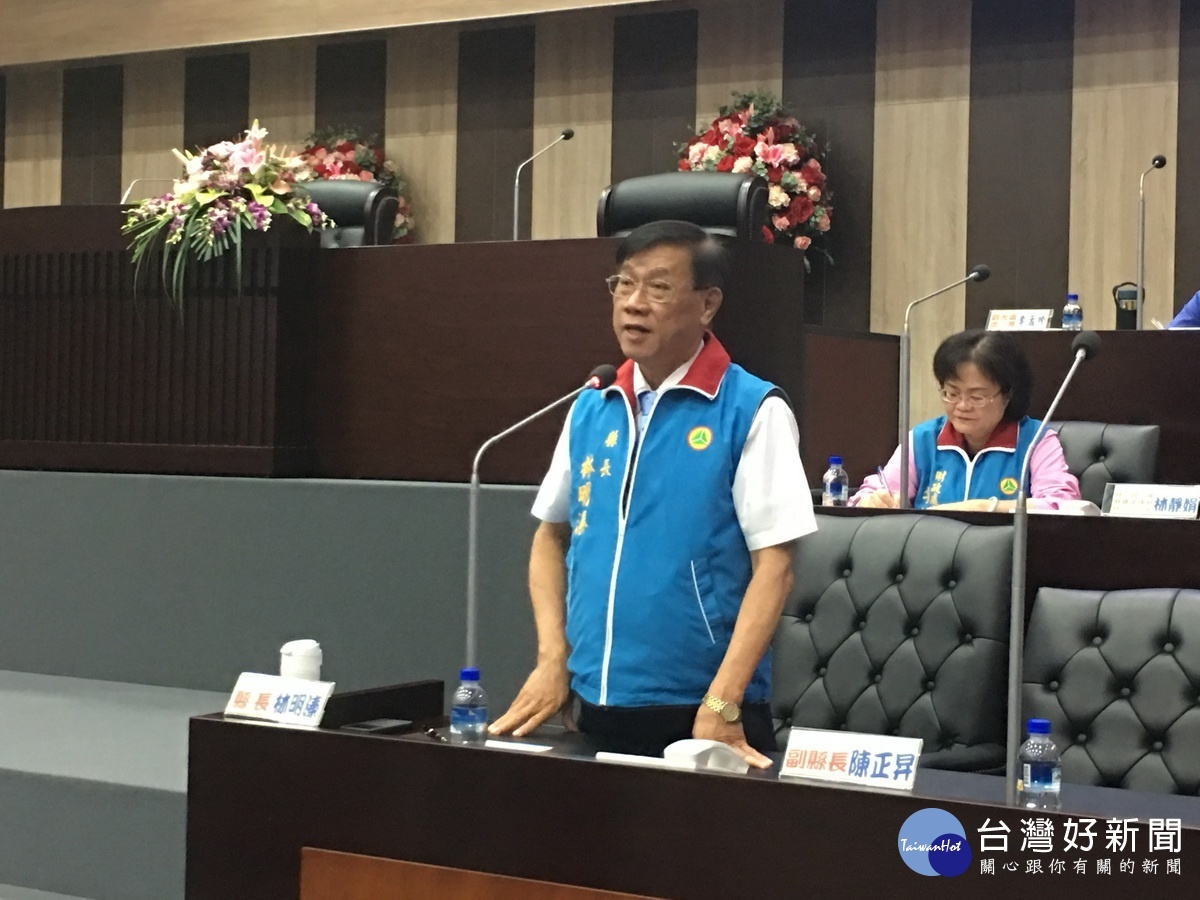 林明溱縣長強調已向中央爭取中興管理權。(記者扶小萍攝)