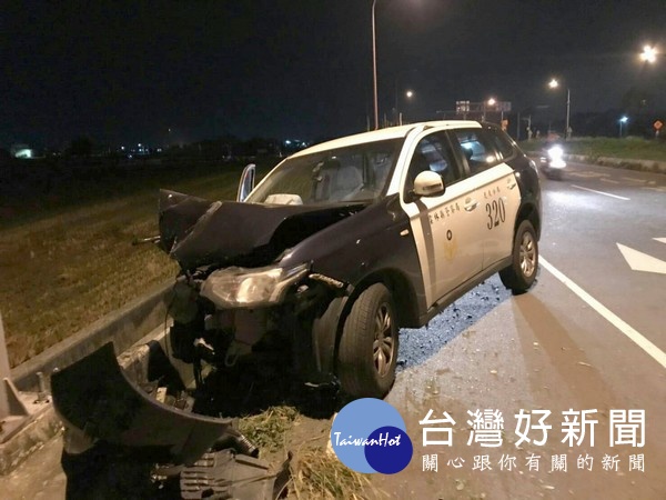 雲林地檢署檢察長郭永發等人前往慰問受傷的陳姓警員及家屬,重申地檢署全力捍衛警察依法執行公權力之決心。