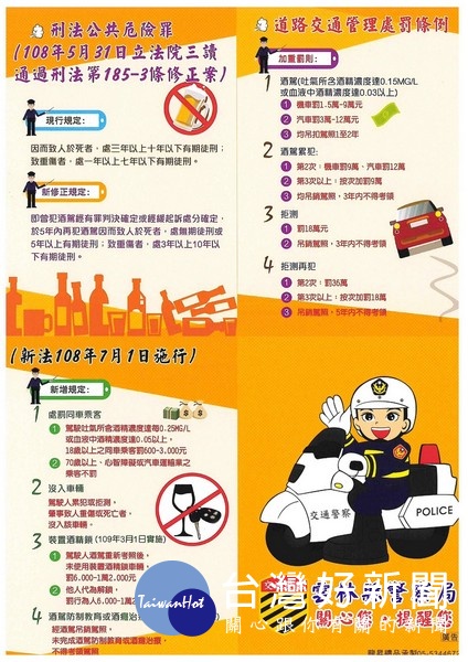 酒駕罰則新制上路,鹿寮所所長張添財親赴轄區小吃部與社區巡守隊宣導,防制酒駕人人有責。