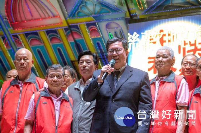 市長致詞,感謝長德祠用行動支持桃園救護工作