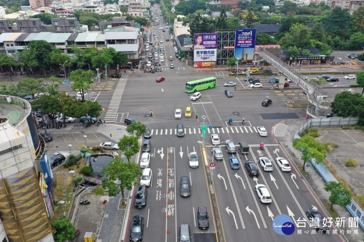 臺灣大道與惠中路口空拍圖