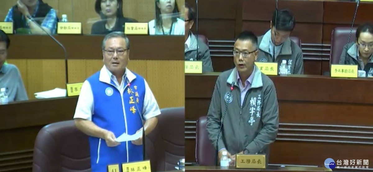 林正峰議員質詢不滿迎接全運會主要道路仍雜草叢生
