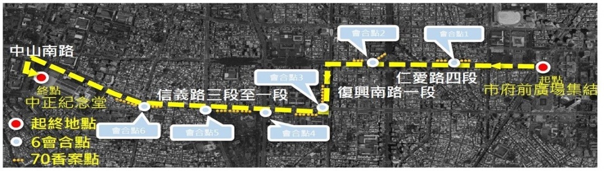 10月26日(週六)、10月27日(週日)台北市鬧區將舉辦「2019台北客家義民嘉年華」系列活動,其中「迎神繞境」、「挑擔奉飯」及「創意踩街」活動將對沿線交通造成影響,台北市政府警察局為維持道路交通順暢,將針對行進路線實施交通管制,提醒用路人注意。(圖/台北市警局)