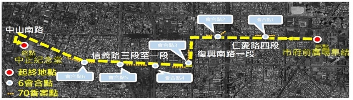 10月26日（週六）、10月27日（週日）台北市鬧區將舉辦「2019台北客家義民嘉年華」系列活動，其中「迎神繞境」、「挑擔奉飯」及「創意踩街」活動將對沿線交通造成影響，台北市政府警察局為維持道路交通順暢，將針對行進路線實施交通管制，提醒用路人注意。（圖／台北市警局）