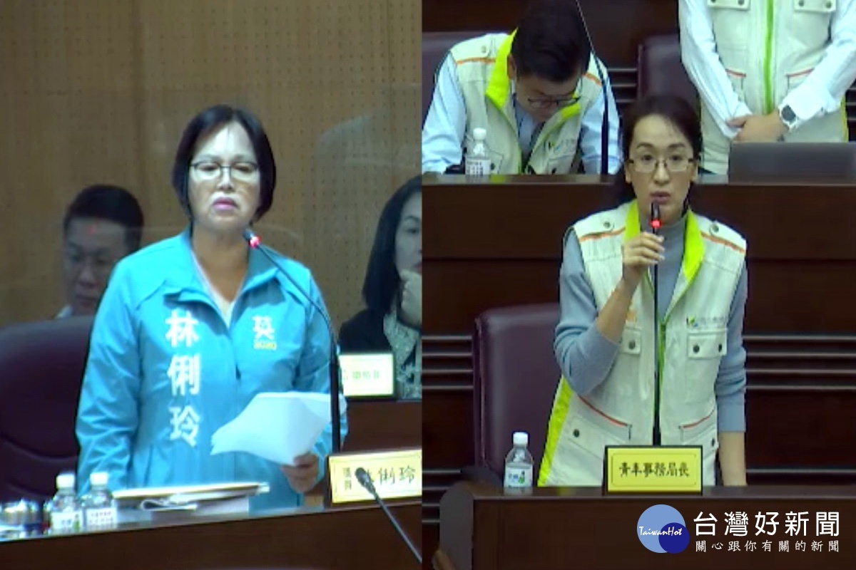 針對數位人才培育計畫,桃園市議員林俐質詢市府青年局長顏蔚慈。