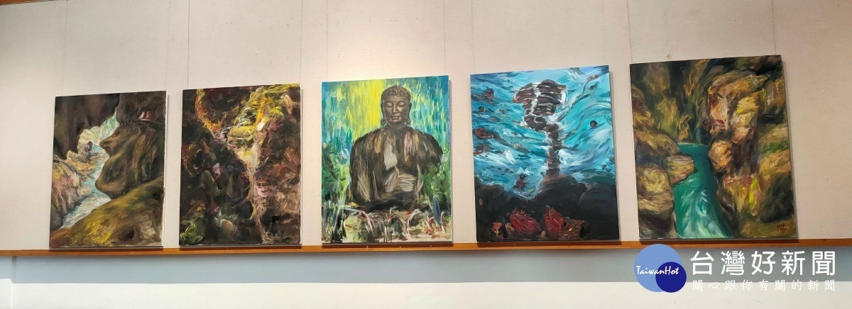 林世坤的美麗台灣寫生油畫展。圖/記者鄧富珍攝