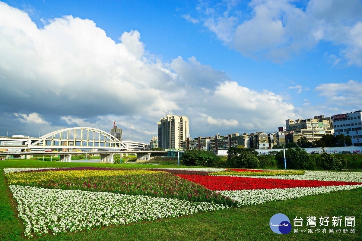 成功橋下花海區（圖／台北市水利處提供）