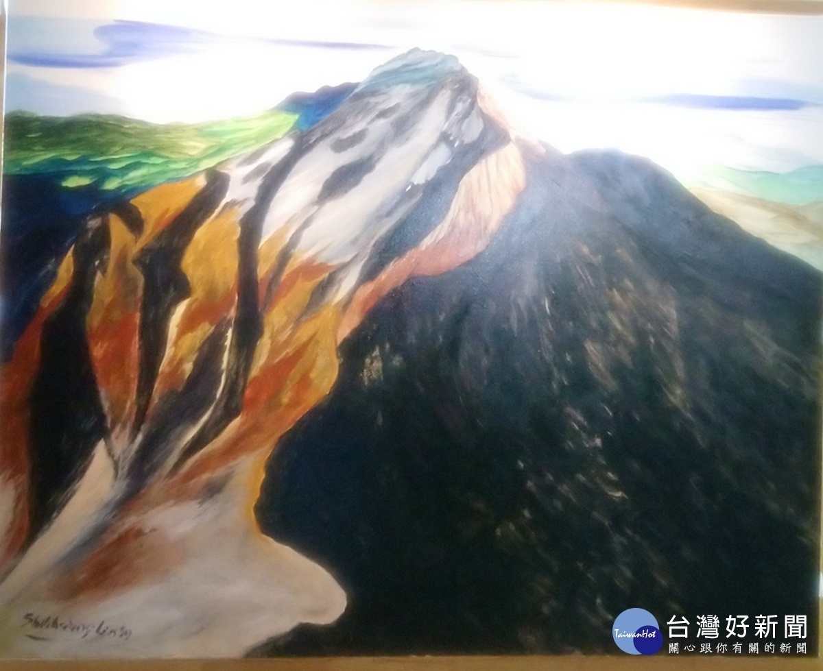 「國家寶藏‧玉山神話」特展，林老師的作品-台灣情。〈記者吳素珍攝〉