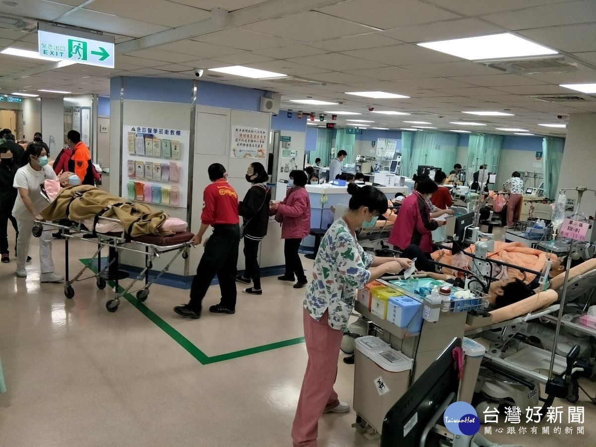 彰基急診中心自1月29至31日,已經收治6名急性腦中風患者,而門診住院人數已比平常多2~3成。(彰基急診資料照片)