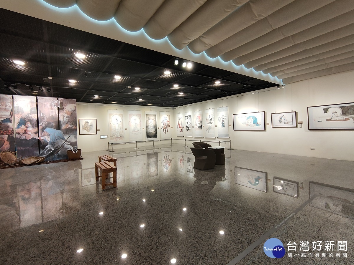 「阿堵—鄭正慶水墨畫展」展覽現場。圖/記者鄧富珍攝