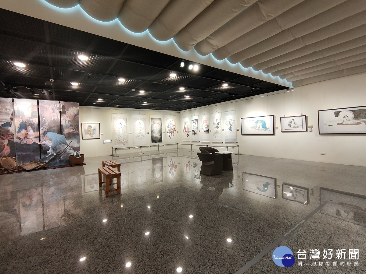 「阿堵—鄭正慶水墨畫展」展覽現場。圖／記者鄧富珍攝