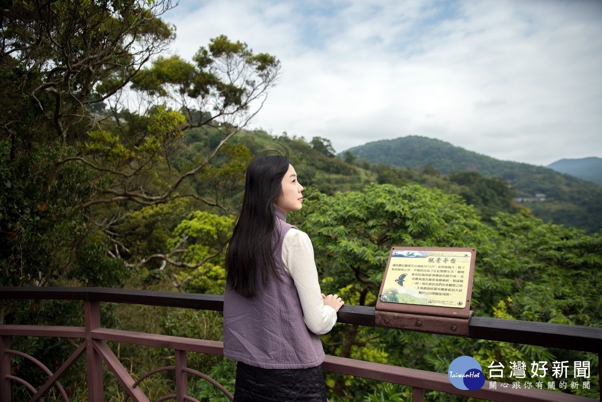 觀景平台遠眺山巒景色（圖／台北市大地處提供）