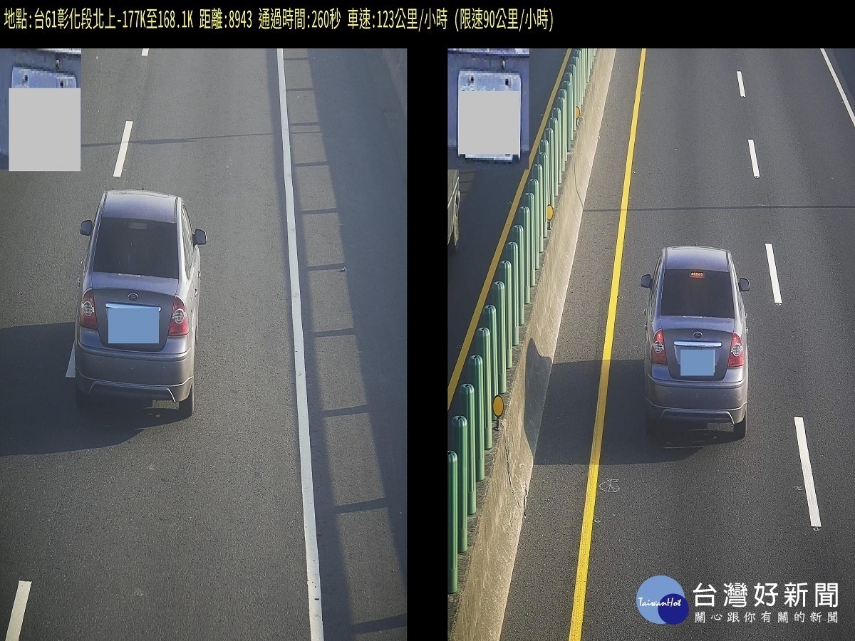 台61線西濱快速區間測速系統建置完成 3月2日起開始取締告發(警察局提供)
