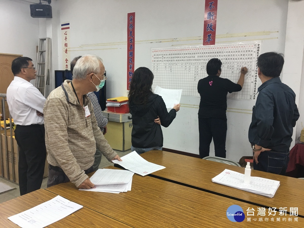 中常委選舉於南投縣黨部3樓投開票。(記者扶小萍攝)