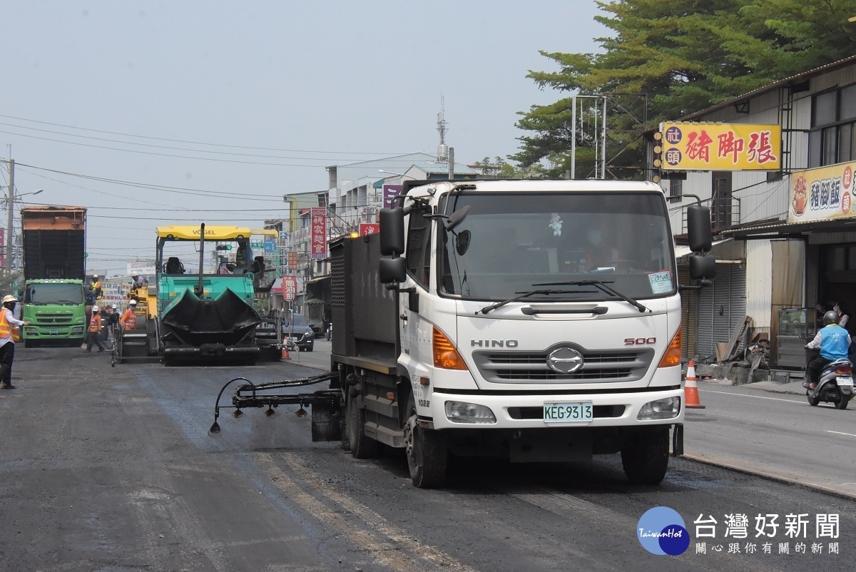 社頭鄉中山路道路改善工程,施工中。
