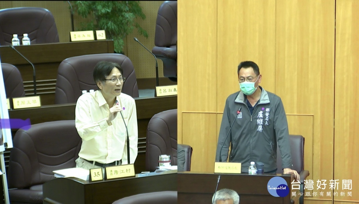 質詢都發局長盧維屏時，盧回答「我沒有辦法記住每個罰單的情況」，引發市議員詹江村的怒火，大聲抨擊。