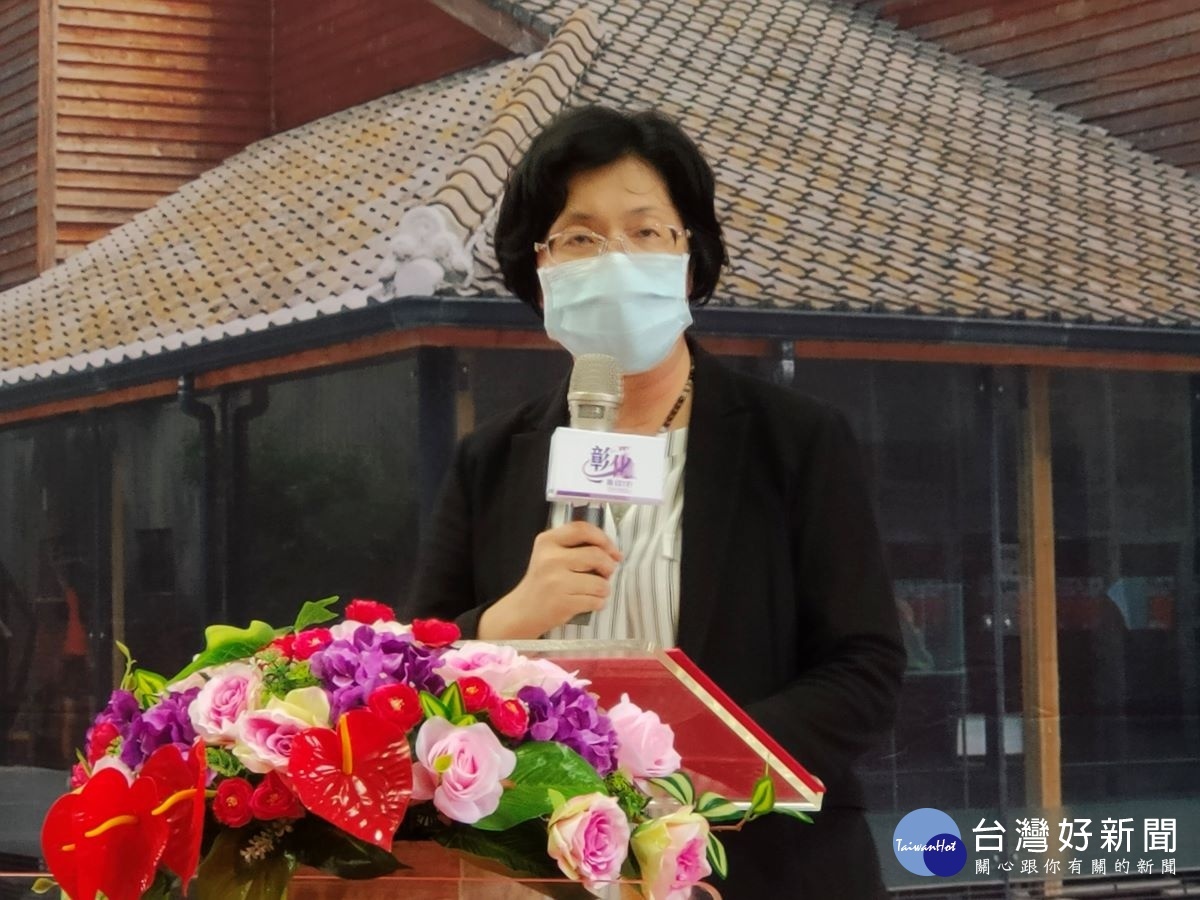 中部最大的日式穀倉,福興穀倉歷史場景再造營運中心修復工程開工典禮,縣長王惠美致詞。圖/記者鄧富珍攝