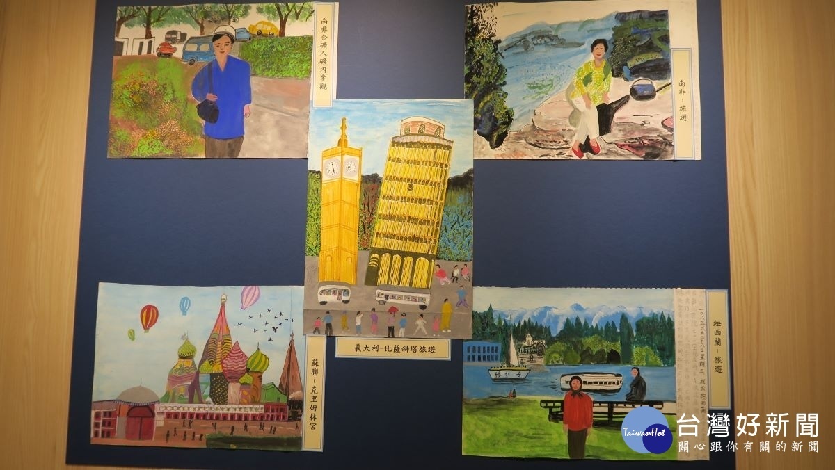 風景畫作為90歲謝蕭味老太太作品。