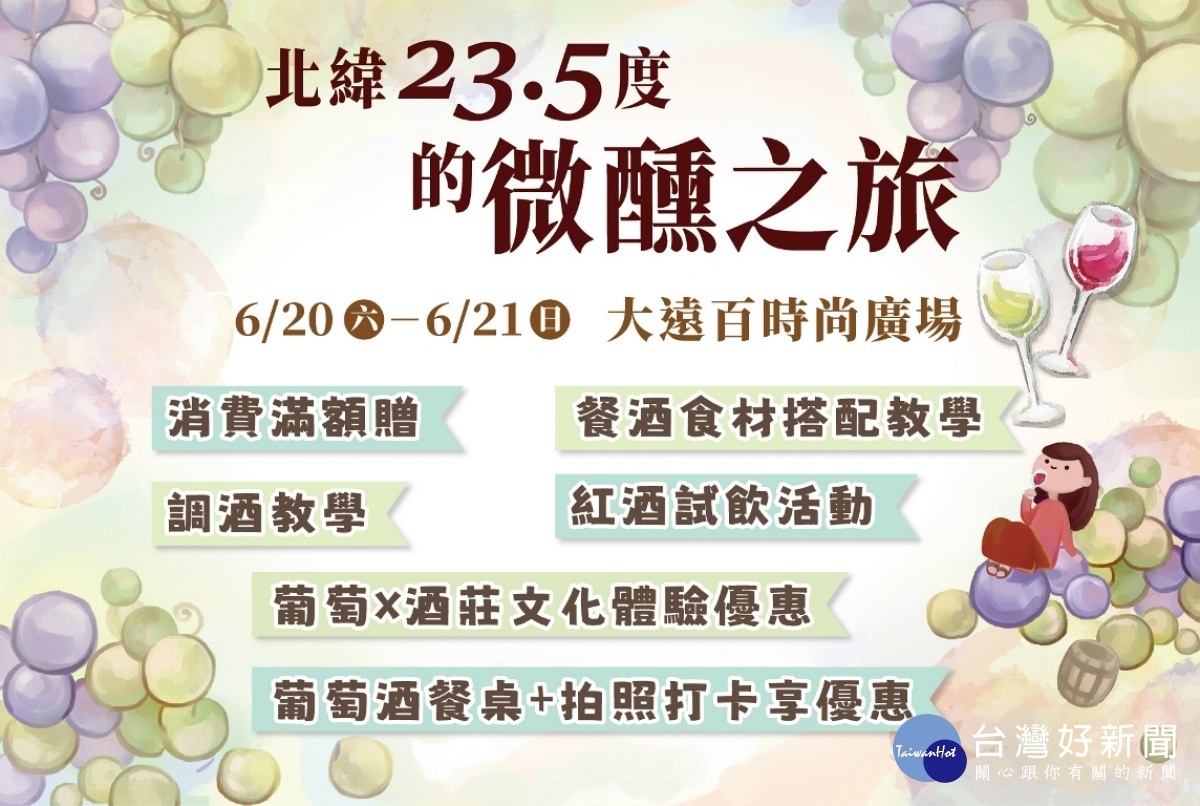 水保局在台中舉辦「北緯23.5度的微醺之旅-葡萄x酒莊市集」活動,介紹在地酒莊文化及產品。(圖/水土保持局南投分局)