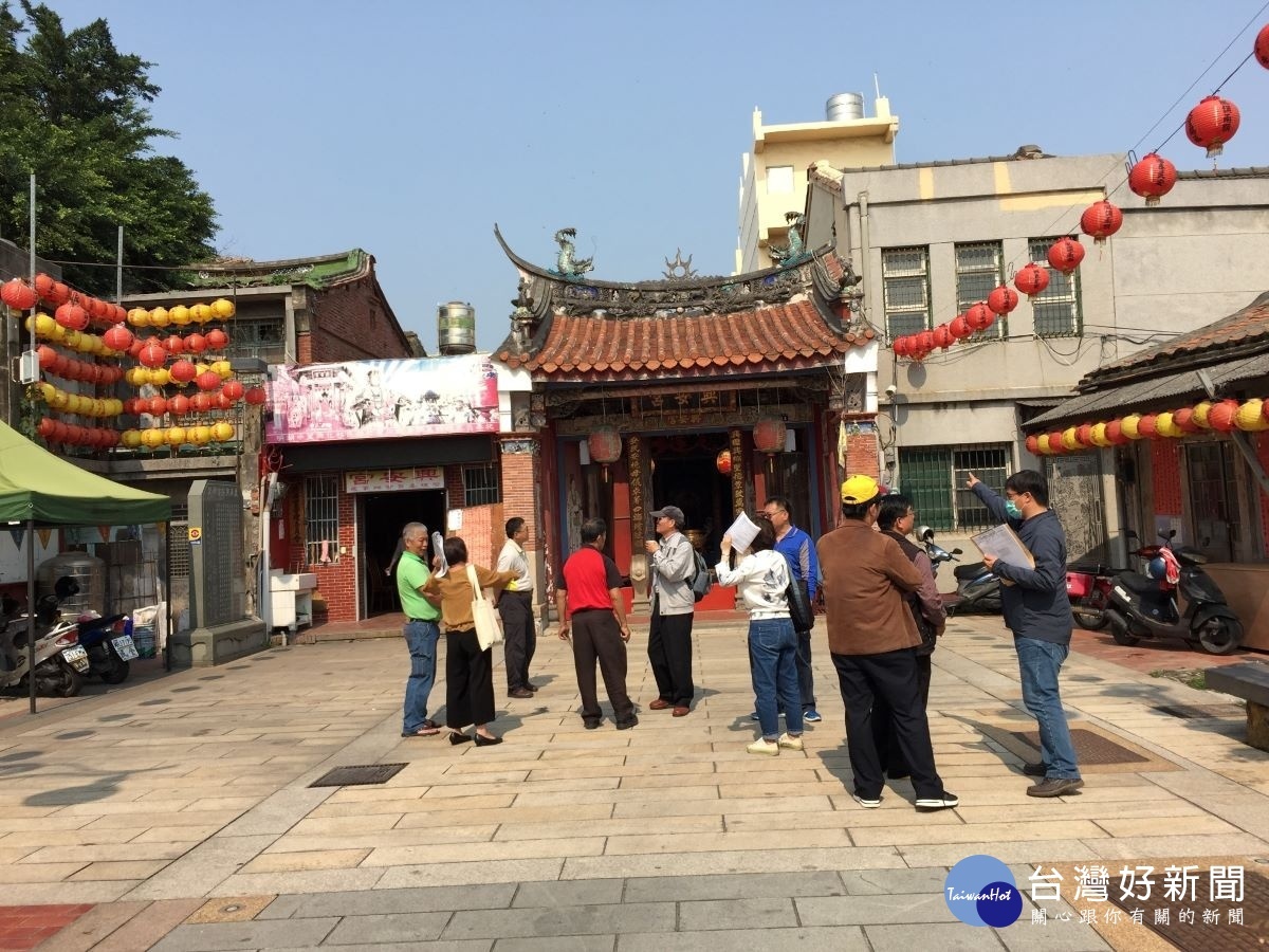 縣定古蹟鹿港興安宮規劃設計建物損壞狀況會勘。圖/彰化縣政府提供