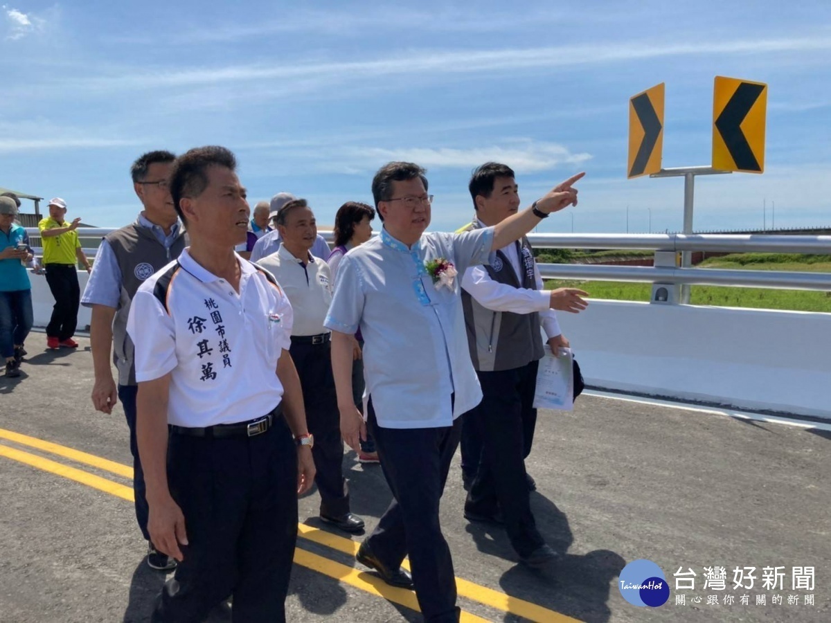 桃園市長鄭文燦出席「大園區沙圳橋橋梁改建工程」竣工通車典禮