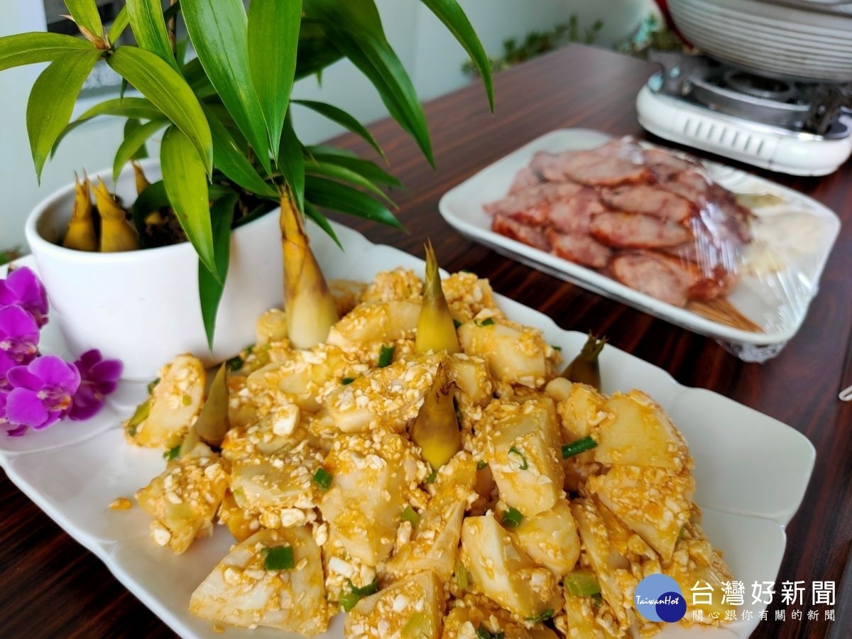 花壇竹筍節特別設計的竹筍料理。圖/記者鄧富珍攝