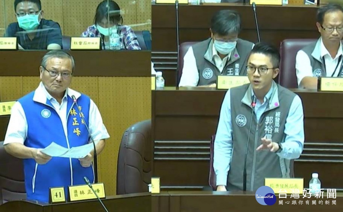 林正峰議員抨擊國光電廠回饋金規避議會監督，堅持由體育局預算興建天幕、堅決反對挪用回饋金。