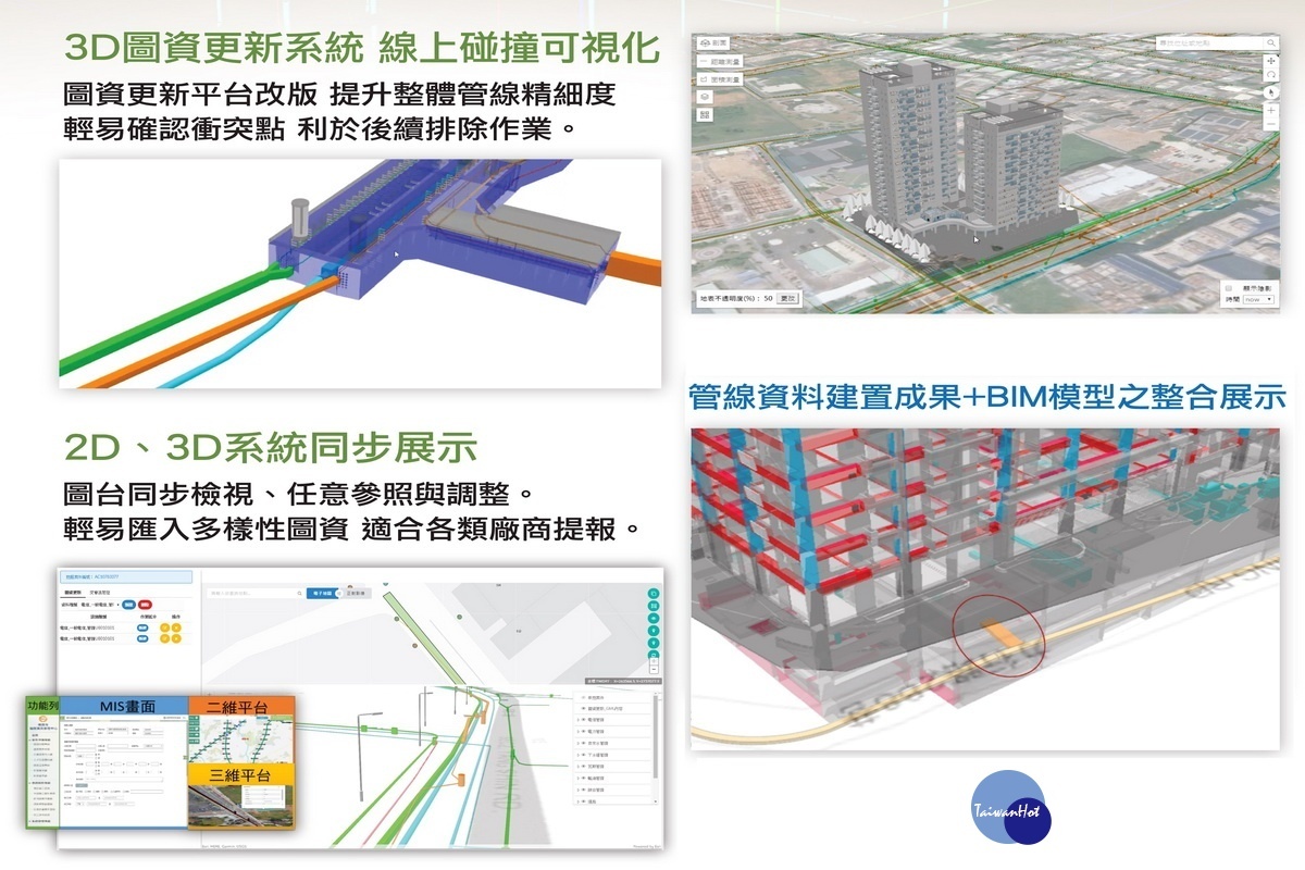 「桃園市道路挖掘管理暨資訊聯合服務中心」的桃園市3D圖資更新系統展示。