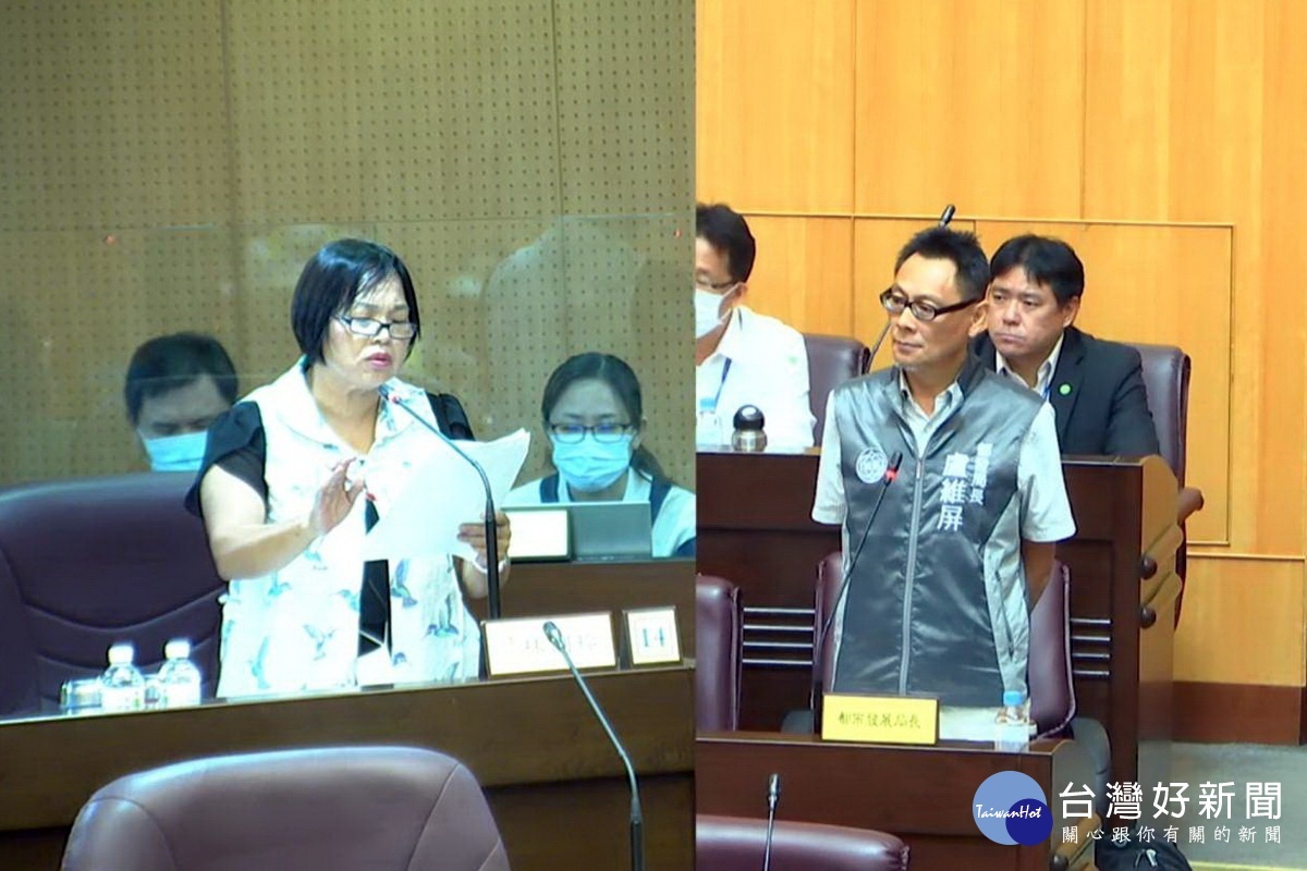 針對中油桃煉廠遷移事宜,桃園市議員林俐玲質詢市府都發局長盧維屏。