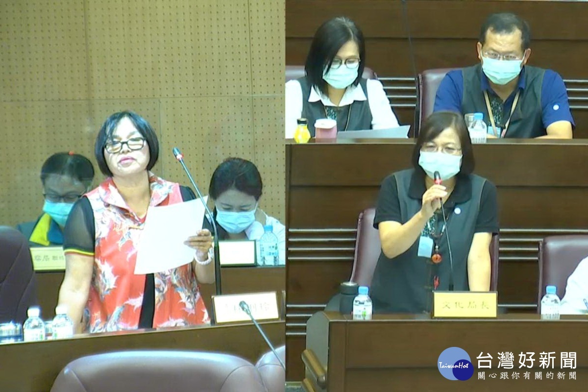 針對眷村文化節的舉辦,桃園市議員林俐玲質詢市府文化局長莊秀美。