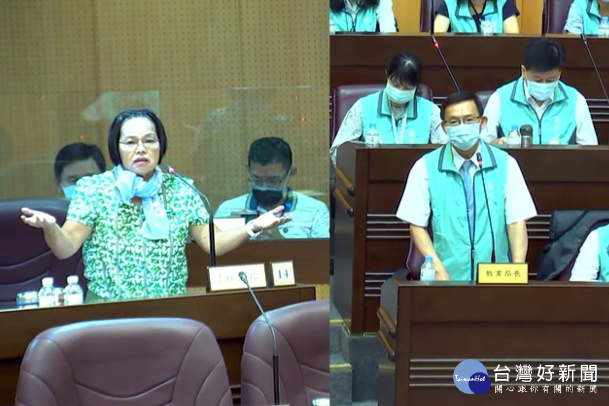 針對體育班設置,桃園市議員林俐玲質詢市府體育局長林明裕。