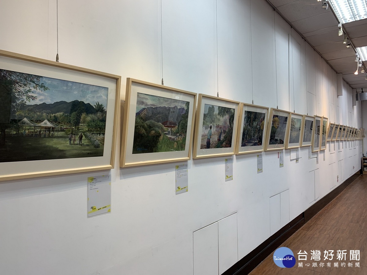 陳偉哲先生的水彩畫，一一呈現了集集的風貌與內斂的文化底蘊。