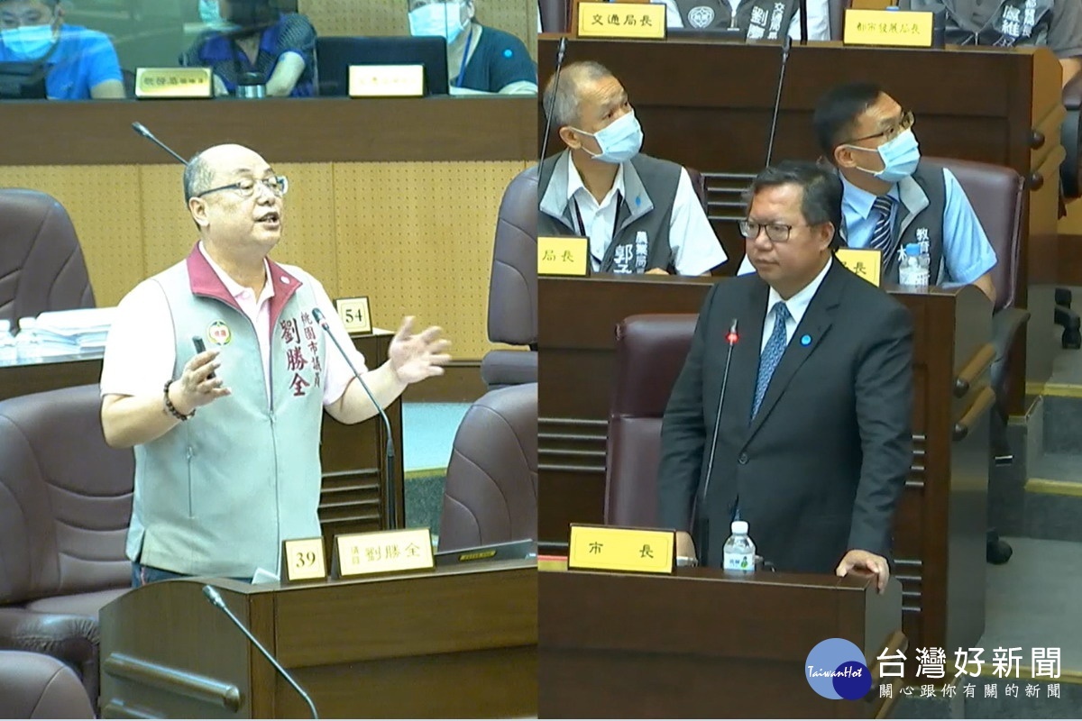 針對桃捷公司與網紅蔡阿嘎互惠案,桃園市議員劉勝全奉勸桃園市長鄭文燦要顧好後院著火燒到自己。