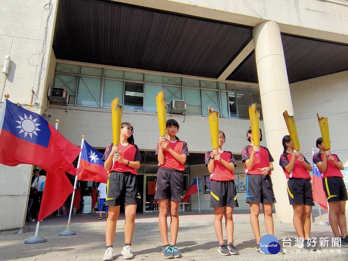 109年全民運動會聖火到彰化聖火交接。圖/記者鄧富珍攝