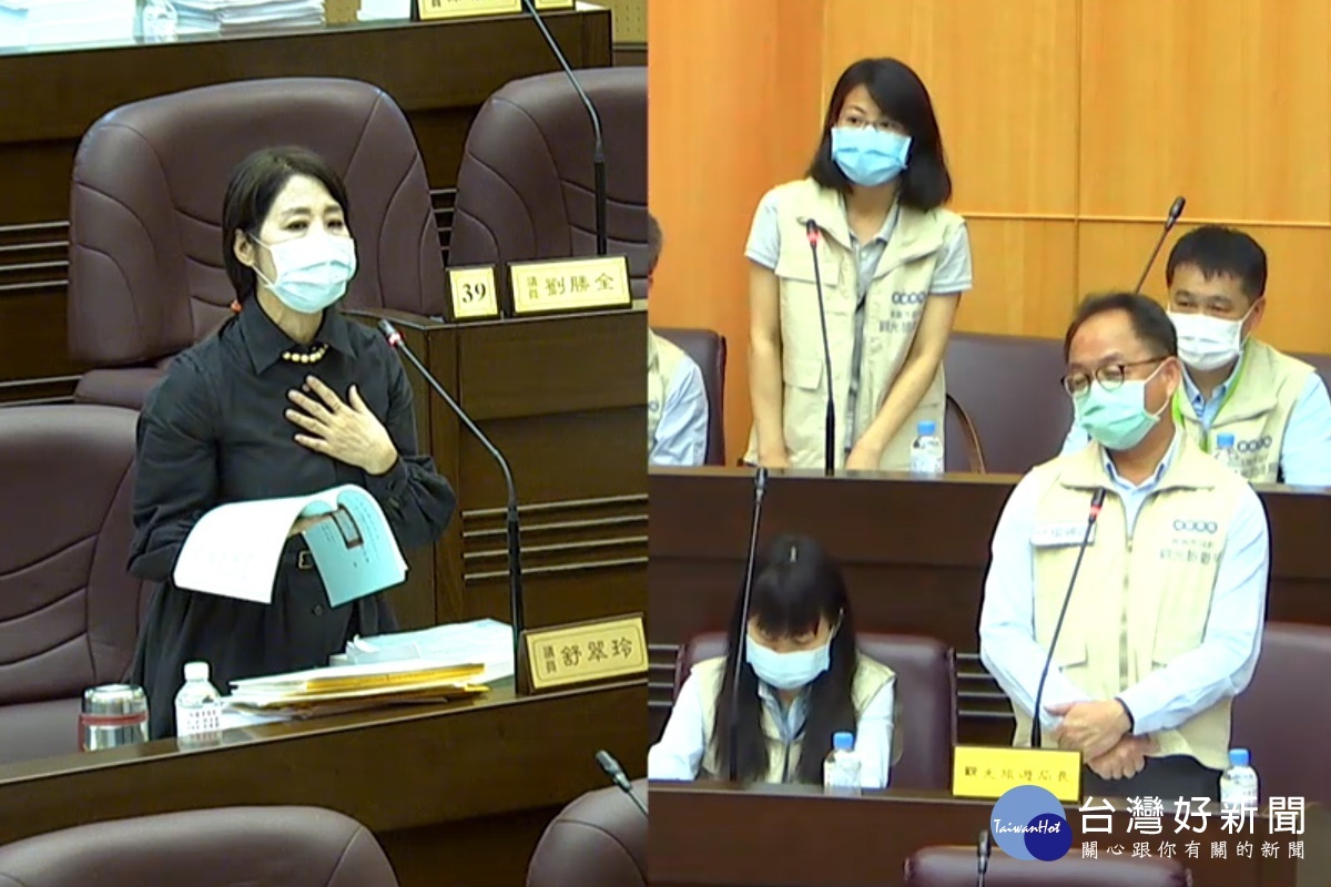觀旅局舉辦桃園萬聖城活動,市議員舒翠玲質詢觀旅局長楊勝評根本是譁眾取寵。