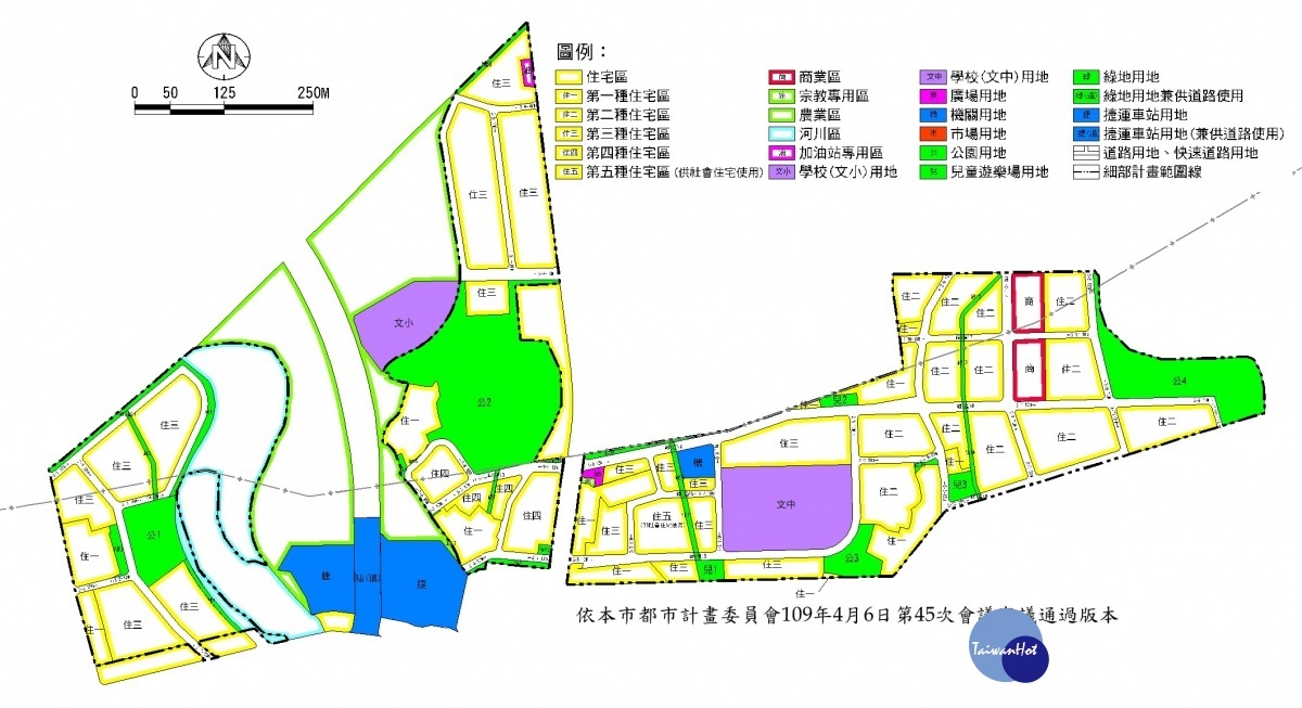 機場捷運A21站地區都市計畫示意圖。