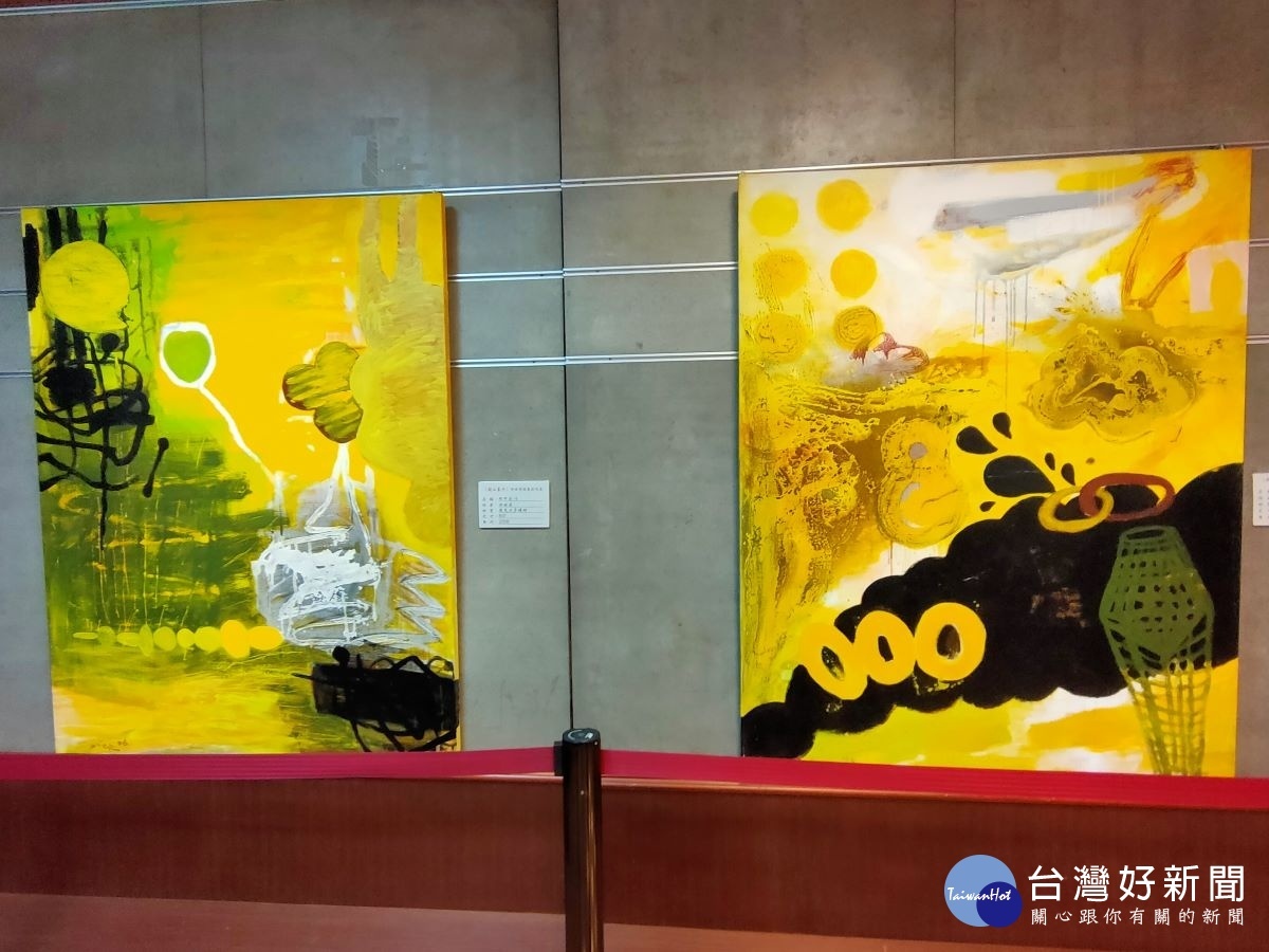 建國科大許世芳副教授「超以象外-抽象創作展」圖/記者鄧富珍攝