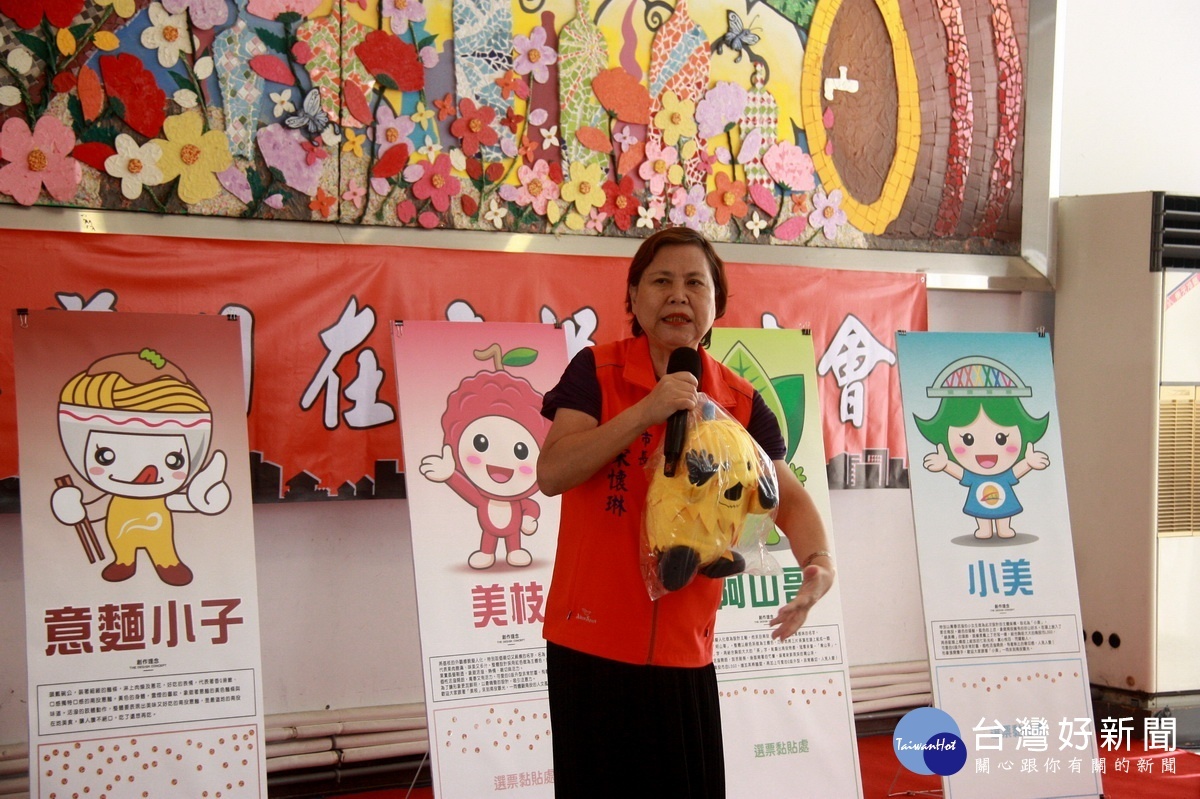 栗原市吉祥物代表栗原稻米。(記者扶小萍攝)