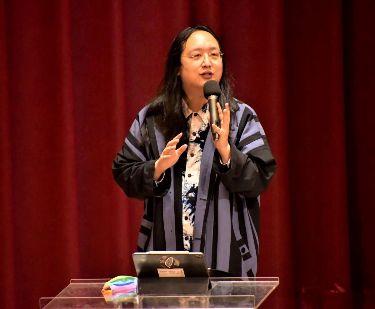 彰化縣國中小學校長科技體驗研習,數位政委唐鳳在彰師大開講。