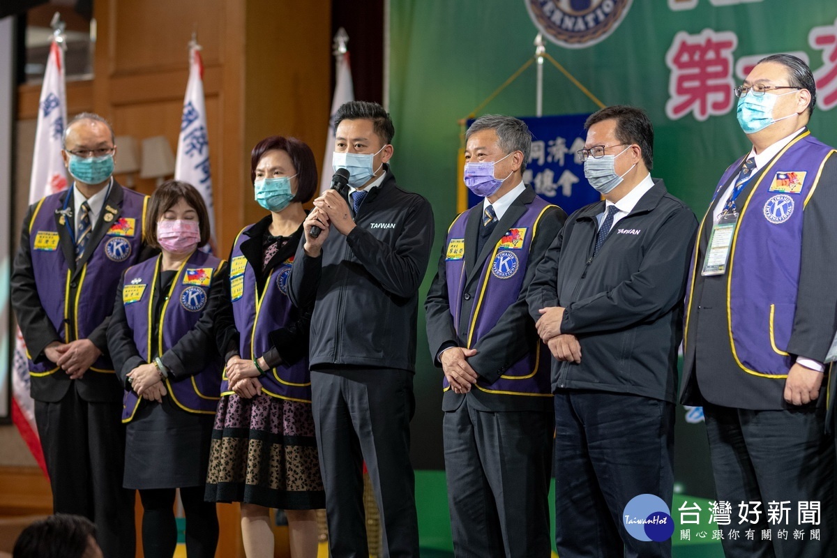 新竹市長林智堅於「國際同濟會台灣總會第47屆第一次全國會長會議」中致詞。