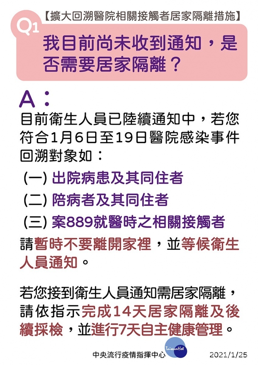 嘉義市政府配合中央疫情指揮中心「部桃專案」及擴大回溯醫院相關接觸者居家隔離措施／嘉義市府提供