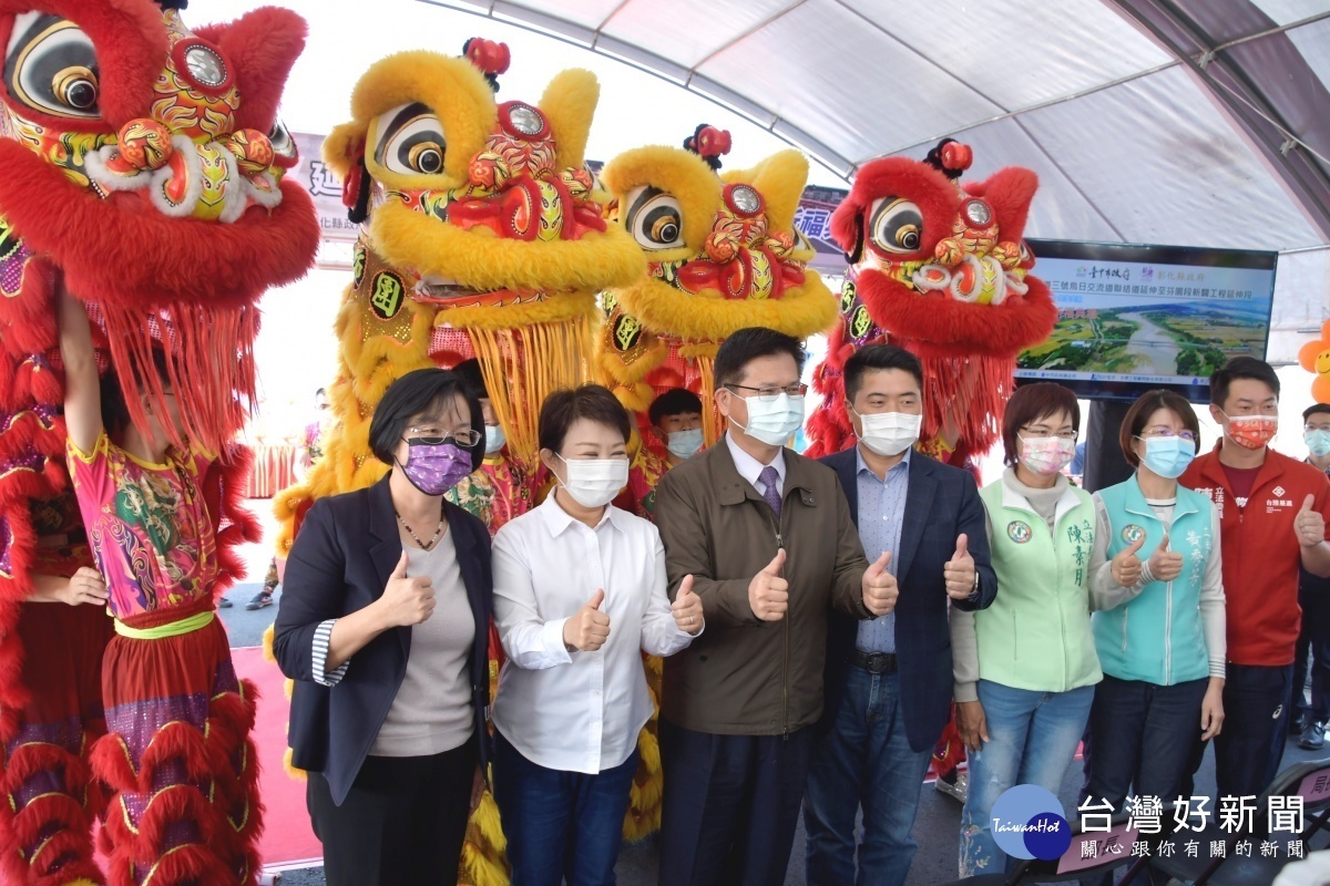 芬園段新闢工程延伸段通車祈福典禮祥師獻瑞。圖／彰化縣政府提供