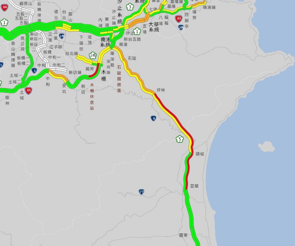 (圖/翻攝自高公局即時路況)