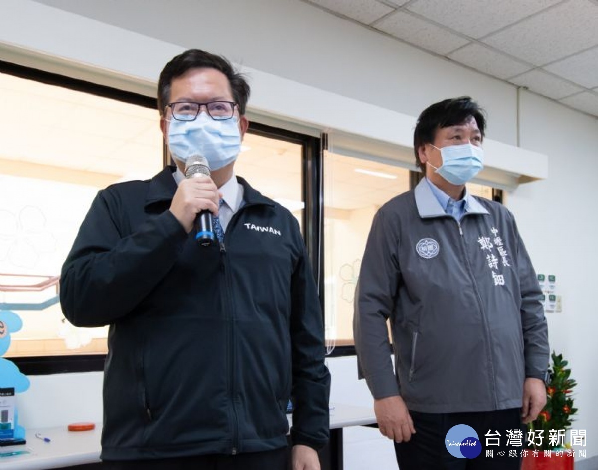 市長致詞感謝中壢區公所同仁堅守崗位守護防疫前線