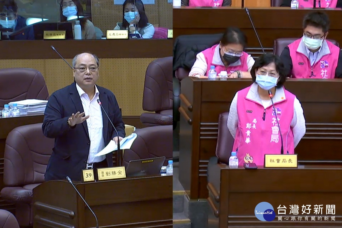 針對受虐兒少問題,桃園市議員劉勝全質詢市府社會局長鄭貴華。